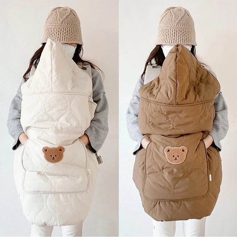 Hooded Baby Bear Stroller Blanket – Cozy Windproof Swaddle Cape