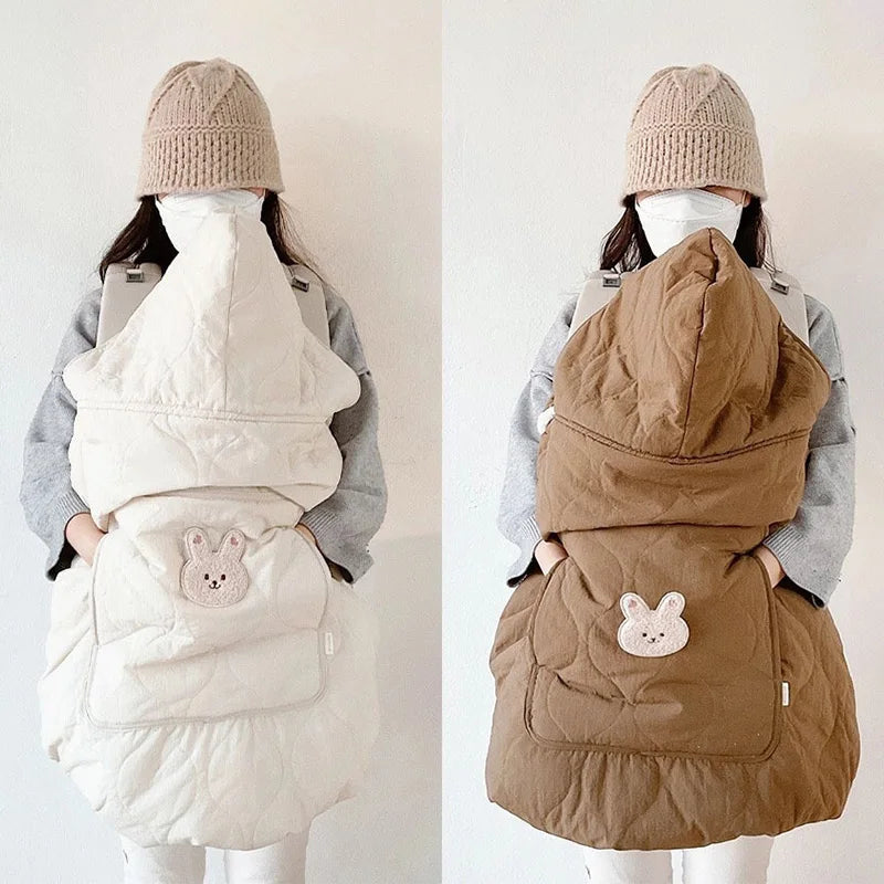 Hooded Baby Bear Stroller Blanket – Cozy Windproof Swaddle Cape