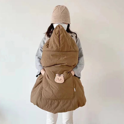 Hooded Baby Bear Stroller Blanket – Cozy Windproof Swaddle Cape