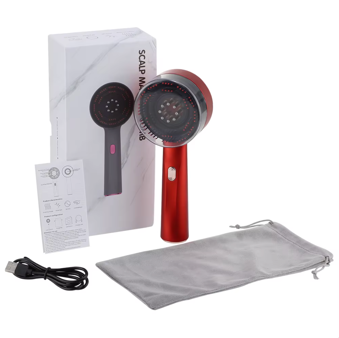 Hair Growth Comb with Red Light & Oil Stimulation